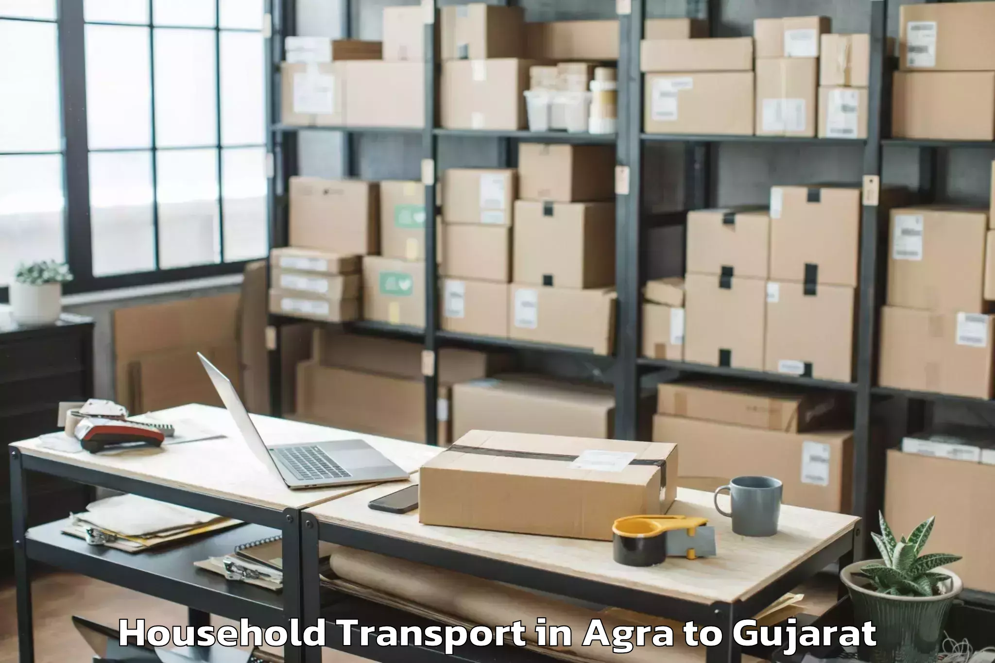 Reliable Agra to Talala Household Transport